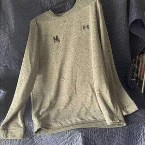Under Armour Golf Heather Gray Crewneck Top University of Maryland